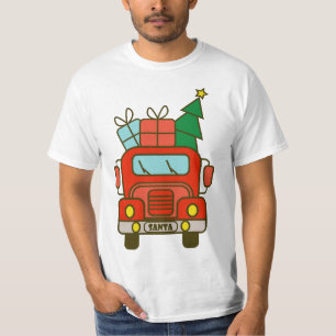 Camiseta Papais noeis de frente de caminhão Feliz Natal
