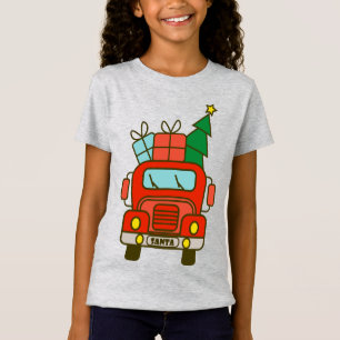 Camiseta Papais noeis de frente de caminhão Feliz Natal