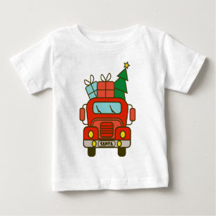 Camiseta Papais noeis de frente de caminhão Feliz Natal