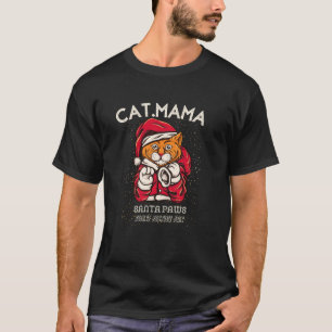 Camiseta Papais noeis De Gato - Brincadeira Festiva Feliz