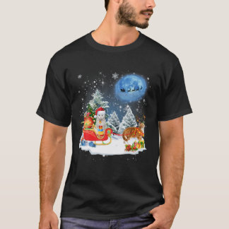 Camiseta Papais noeis de Gato de Névoa Natal Luz Gato Mãe P