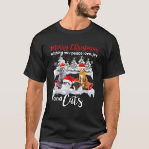 Camiseta Papais noeis De Gatos Na Neve No Natal340