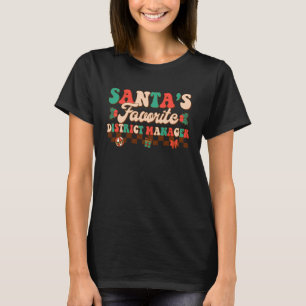 Camiseta Papais noeis de Gerente Distrital Holly Xmas Chri 