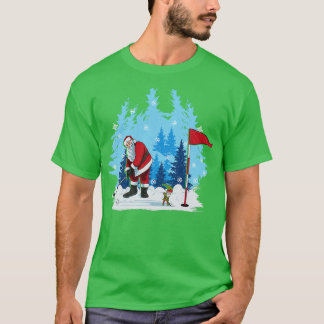 Camiseta Papais noeis De Golfe Fazendo Esportes De Natal De