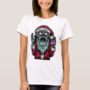 Camiseta Papais noeis de granizo Feliz Natal Horror Design 