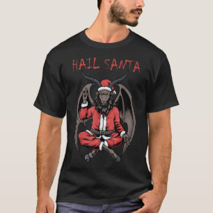 Camiseta Papais noeis de granizo Satanás Goat Baphomet Athe