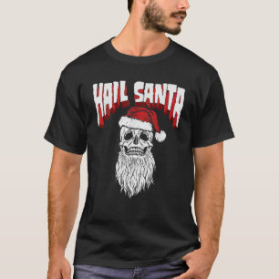 Camiseta Papais noeis de granizo Vintage Skull Santa Claus 