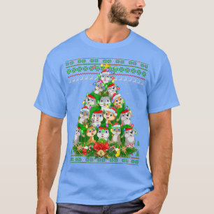 Camiseta Papais noeis De Iluminação Do Coelho Xmas Cristo F