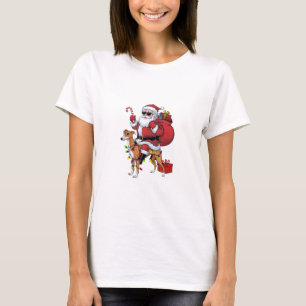 Camiseta Papais noeis de Iluminação do Natal Andando no Cac