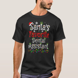 Camiseta Papais noeis De Iluminação Do Xmas Ch Assistente D
