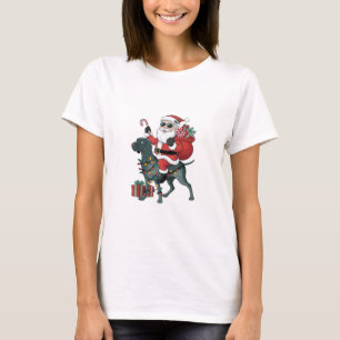 Camiseta Papais noeis De Iluminação Do Xmas Que Andam No Gr