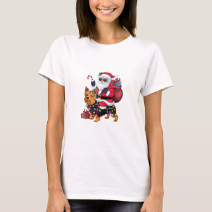 Camiseta Papais noeis De Iluminação Do Xmas Que Andam Yorks