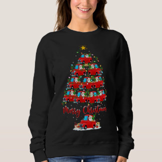 Camiseta Papais noeis de Iluminação do Xmas Red Truck Natal