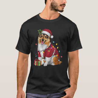 Camiseta Papais noeis de Iluminação Familiar de Elkhound Do