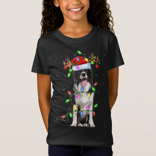 Camiseta Papais noeis de Iluminação Feriada do Natal Fronte (Frente)