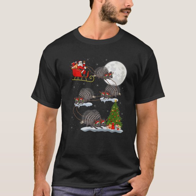 Camiseta Papais noeis De Iluminação Funny Xmas Que Andam Po (Frente)