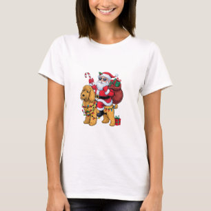 Camiseta Papais noeis De Iluminação Xmas Andando Cristo De