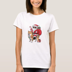Camiseta Papais noeis De Iluminação Xmas Andando No Natal D