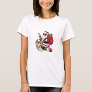 Camiseta Papais noeis De Iluminação Xmas Andando No Natal D