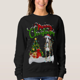 Camiseta Papais noeis De Iluminação Xmas Coincidir Cão De G