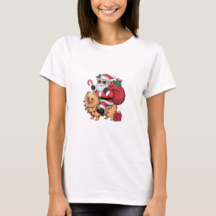 Camiseta Papais noeis de Iluminação Xmas que Andam no Natal