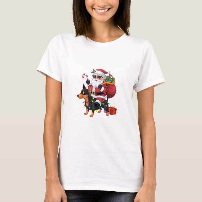 Camiseta Papais noeis de Iluminação Xmas que Andam por Cach (Frente)