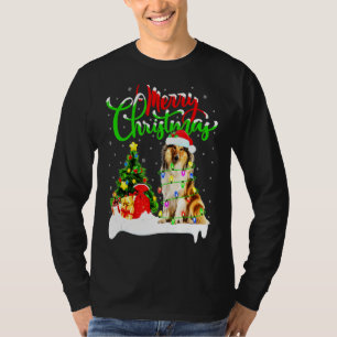 Camiseta Papais noeis De Iluminação Xmas Que Correspondem A
