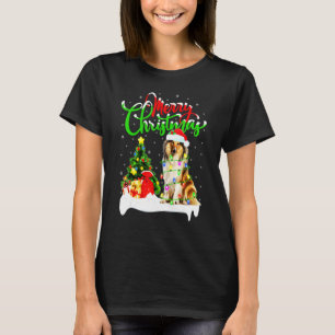 Camiseta Papais noeis De Iluminação Xmas Que Correspondem A