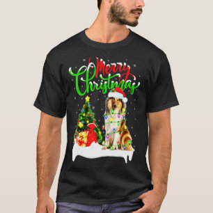 Camiseta Papais noeis De Iluminação Xmas Que Correspondem A