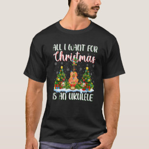Camiseta Papais noeis De Iluminação Xmas Tudo O Que Quero