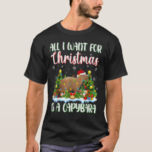 Camiseta Papais noeis De Iluminação Xmas Tudo O Que Quero É