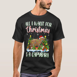 Camiseta Papais noeis De Iluminação Xmas Tudo O Que Quero É