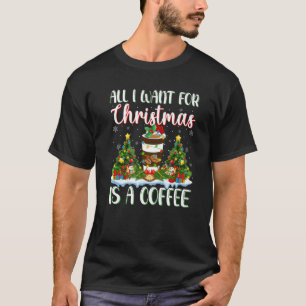 Camiseta Papais noeis De Iluminação Xmas Tudo O Que Quero É