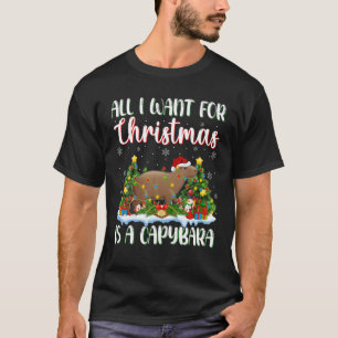 Camiseta Papais noeis De Iluminação Xmas Tudo O Que Quero É