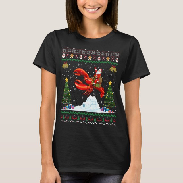 Camiseta Papais noeis De Lagosta Feia De Xmas Que Andam No  (Frente)
