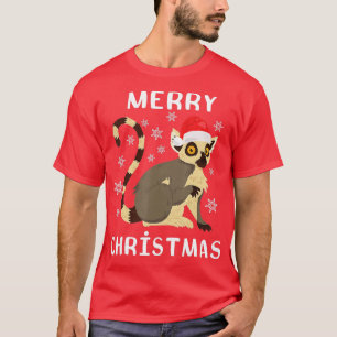 Camiseta Papais noeis de Lemur Feliz Natal Lemur Lover Anim