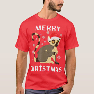 Camiseta Papais noeis de Lemur Feliz Natal Lemur Lover Anim