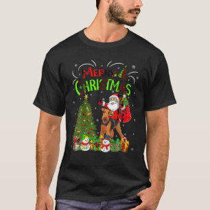 Camiseta Papais noeis de luzes de árvore do Xmas que giram