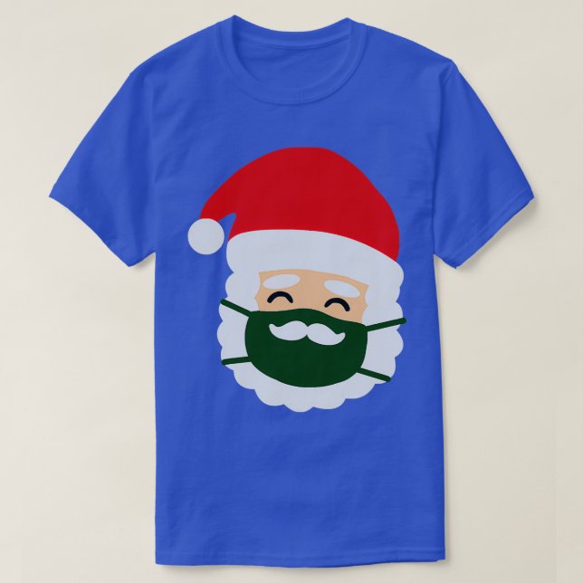 Camiseta Papais noeis de máscara natalinos bigode de Natal (Frente do Design)