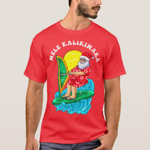 Camiseta Papais noeis de Mele Kalikimaka surfam no Natal