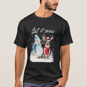 Camiseta Papais noeis de Merle Collie Cachorro Natal Snowma