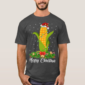 Camiseta Papais noeis de Milho com Iluminação Xmas Árvore C