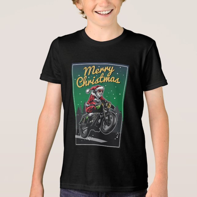 Camiseta Papais noeis de motocicletas Feliz de Natal | Feri (Frente)