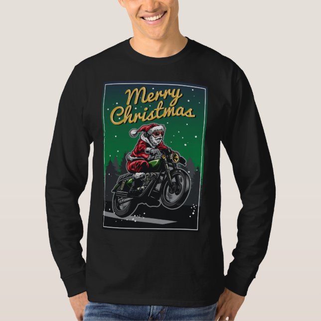 Camiseta Papais noeis de motocicletas Feliz de Natal | Feri (Frente)