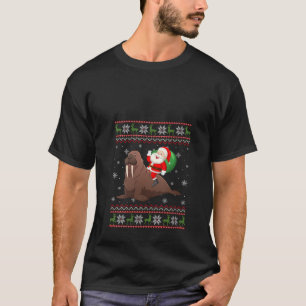 Camiseta Papais noeis De Natal A Andar No Mar Leão Funny Ug