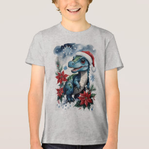 Camiseta Papais noeis de Natal Adoráveis Papais noeis T-Rex
