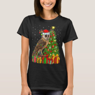 Camiseta Papais noeis de Natal Barn Owl Xmas Feriado Fúria