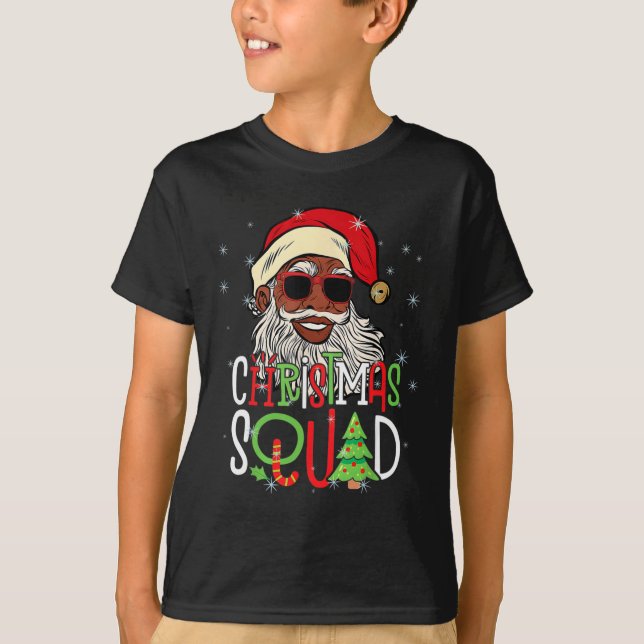 Camiseta Papais noeis de Natal Black Men African American (Frente)