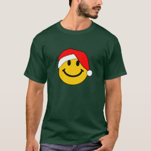 Camiseta Papais noeis de Natal bonitos Face Feliz
