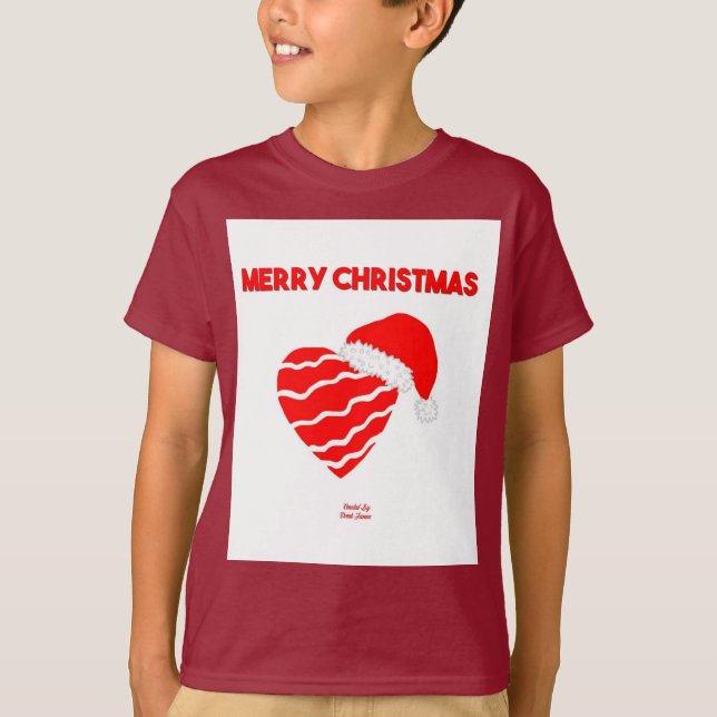Camiseta Papais noeis de Natal Boys Heart Boys Maroon Basic (Frente)